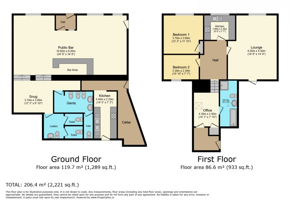 Floorplan for Maybole Arms, 35/37 Kirkoswald Drive, Maybole, KA19 7DX