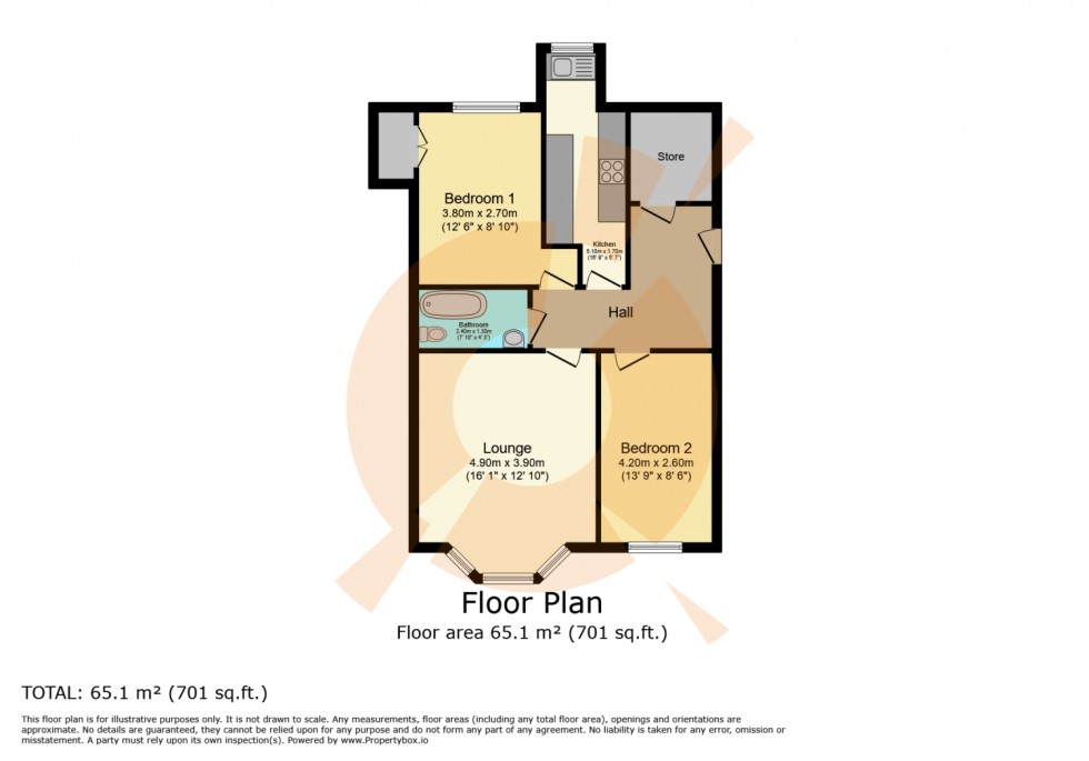 Floorplan for Flat 3, 2 Stanley Place, Saltcoats