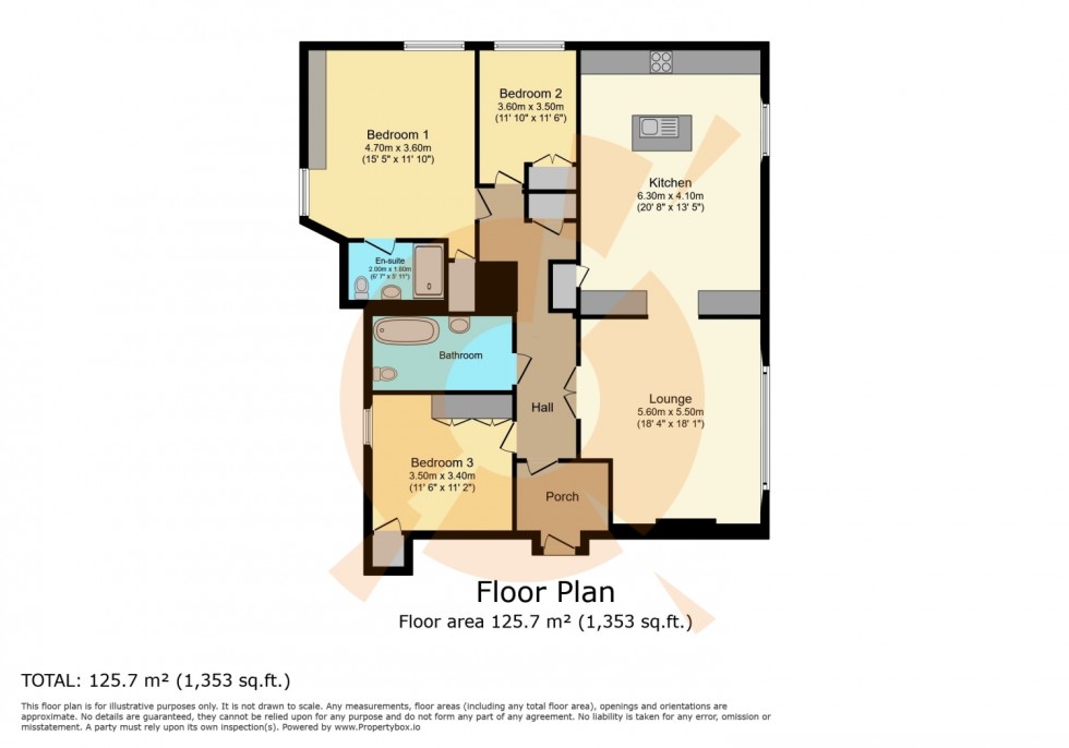 Floorplan for Apartment 1, Craig House, Crosshouse, Kilmarnock