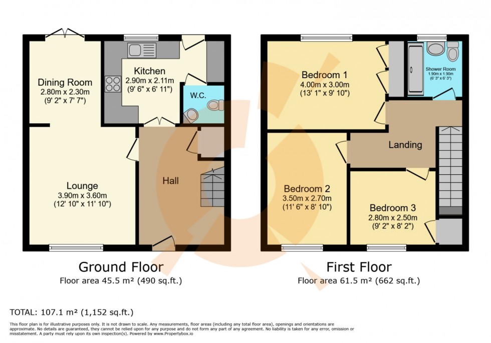 Floorplan for 17 Kilwynet Way, Paisley