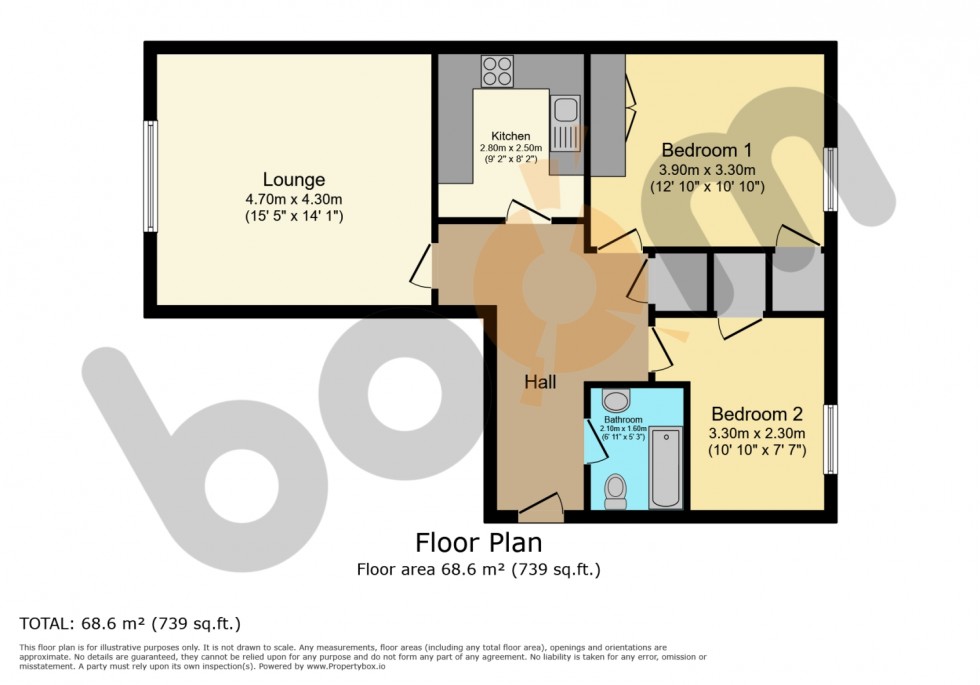 Floorplan for 3-3, 49A Glasgow Road, Cambuslang