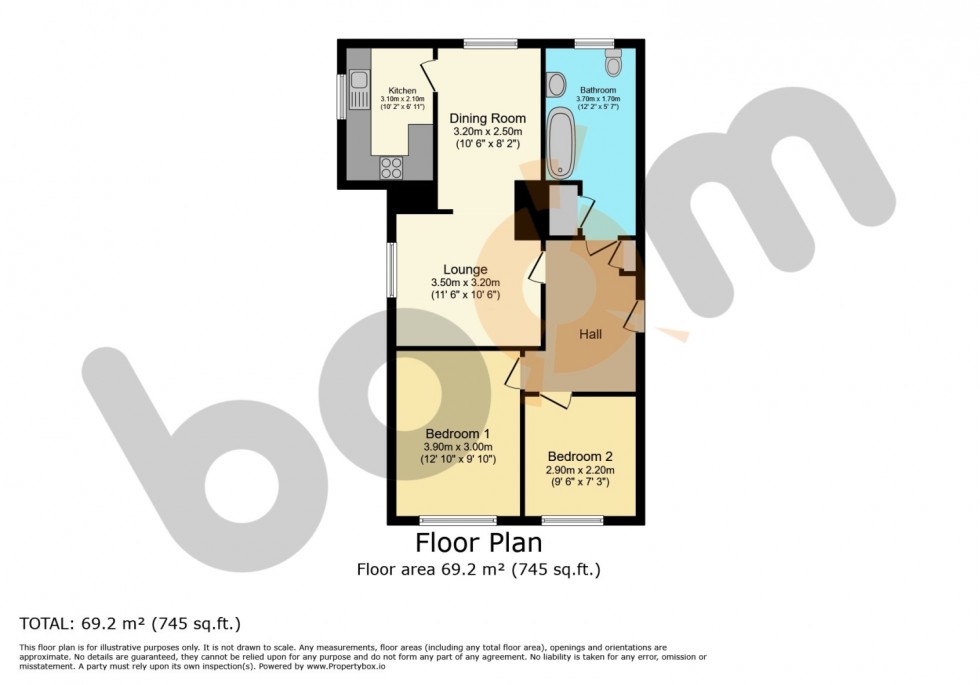 Floorplan for Flat 1, Crummock Park House, 26 Head Street, Beith