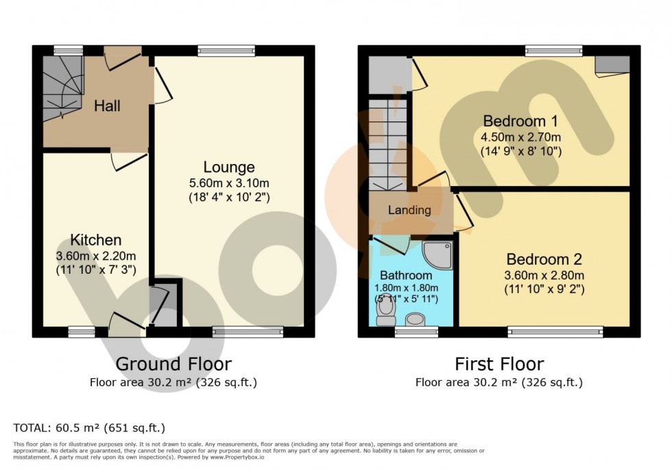 Floorplan for Hollows Avenue, Paisley